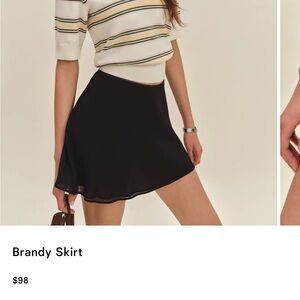 Reformation Black Mini Skirt